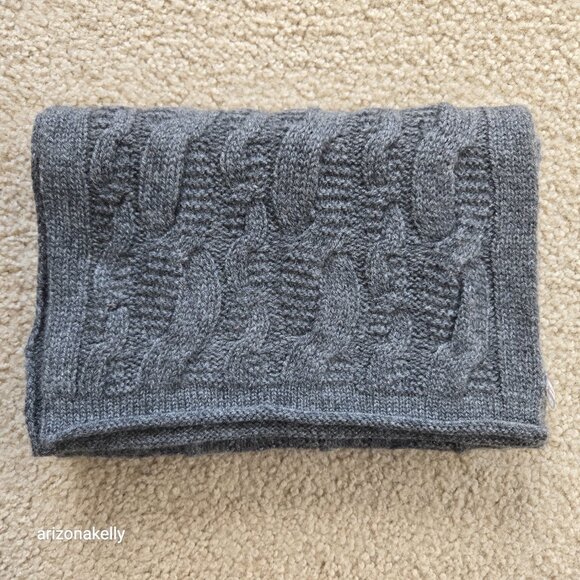 Nordstrom Cashmere Cable Knit Scarf Grey - Picture 9 of 9